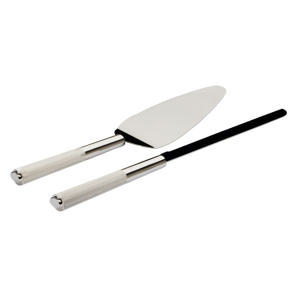 Wedgwood Vera Wang Silver Cake Knife and Server Table For Louis